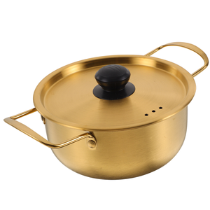 Grande marmite à ramen classique en acier inoxydable avec couvercle, ustensile de cuisine pour soupes de nouilles instantanées, idéal pour une utilisation en cuisine. - Product Image 5