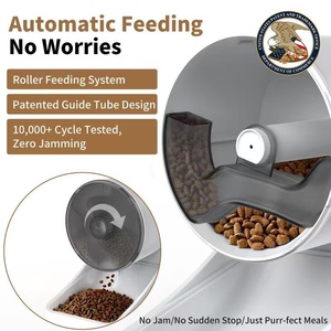 Comedouro Automático de Parede para Animais de Estimação com Tigela de Aço Inoxidável, Tampa Vedada e Design à Prova de Mofo para Gatos e Cães - Product Image 6
