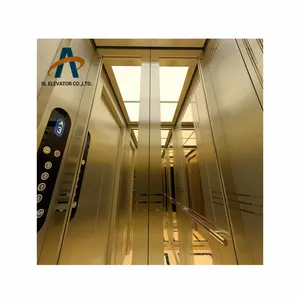 China factory luxury design Gold metal texture Villa house passenger elevator lifts