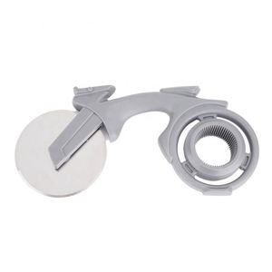 Couteau à pizza multifonctionnel pliable créatif en acier inoxydable pour la maison, avec rouleau à découper et boîte à roue de vélo - Product Image 2