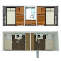 Hôtel miniature modulaire préfabriqué à faible coût avec 2 chambres à coucher