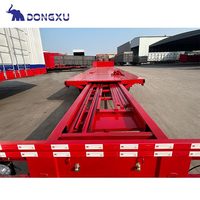 Semi-remorque plate extensible pour camion, semi-remorque plate pour conteneur de 24 40 60 pieds 40 pieds 80 tonnes