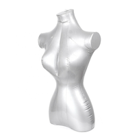 Modèle de torse de demi-mannequin féminin en PVC argenté gonflable personnalisé