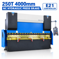 Presse plieuse hydraulique 250t 4000mm avec contrôleur NC E21, longueur 4000mm, acier doux, machine de pliage NC