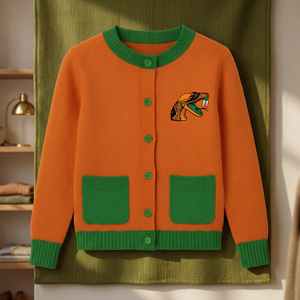 Suéter de Mujer de Lana/Cachemira Tejido a Máquina de la Universidad FAMU Florida A&M, Casual de Otoño, Calidad Premium, Antiarrugas y Transpirable - Product Image 3