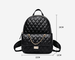 New Fashion School <strong>Backpacks</strong> <strong>Satchel</strong> Women Ladies Classic-style Black Quilted Leather <strong>Backpack</strong> - Product Image 4