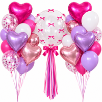Ensemble de 46 ballons en papier avec nœuds, bulles et cœurs pour la décoration de mariage, d'anniversaire et de fête de la Saint-Valentin