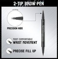 Crayon eyeliner liquide à sourcils à double extrémité 2-en-1 avec logo personnalisé Stylo à sourcils étanche et longue durée personnalisable avec 2 fourchettes