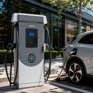 Chargeur DC vertical pour VE, étanche IP55, avec deux pistolets de charge rapide, activation par carte, QR code et application, équipement de recharge commercial - Product Image 6