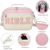 Vente chaude Grande Chenille Lettre Bible Couverture Cas Rose Bible Sac pour Femmes