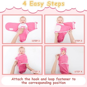 Selimut Bedong Bayi Prematur dengan Topi, Selimut Tidur untuk Bayi Laki-laki Perempuan Prematur, Kantung Bayi Baru Lahir, Katun Lembut, Dapat Dipakai (Set 2 Buah) - Product Image 3
