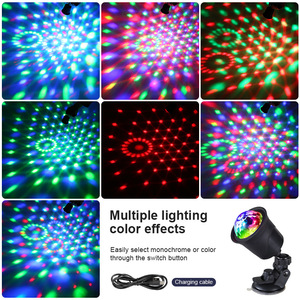 Newish nhựa trong nhà điều khiển pha lê Disco bóng ánh sáng RGB <span class=keywords><strong>LED</strong></span> sạc điều khiển từ xa DJ Đảng chiếu sáng - Product Image 4