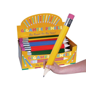 Venta al por mayor de lápices de madera personalizados de gran tamaño Jumbo gigante HB lápiz de grafito para niños regalo de papelería promocional - Product Image 1