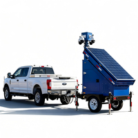 Remolque de Vigilancia Móvil, Torre de Seguridad para Estacionamiento Exterior, Cámara PTZ Opcional, Velocidad de 80 km/h, Certificación CE, Mástil de 6 m, Impermeable