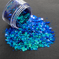 Paillettes bleues caméléon à changement de couleur pour cosmétiques, fêtes, festivals, fournitures promotionnelles, décorations de Noël, personnalisables