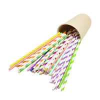 Paille à boire en papier couleur rayure pailles en papier en gros