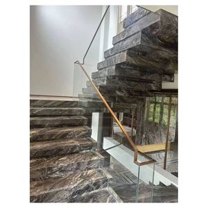 Escalera Prefabricada Prima con Estructura Metálica, Peldaños de Madera y Diseño Moderno con Barandilla de Vidrio - Product Image 3