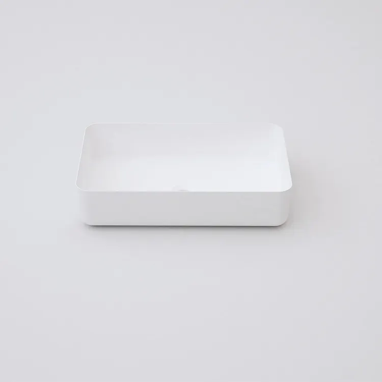 SM-8349 Роскошная прямоугольная раковина из смолы с твердой поверхностью