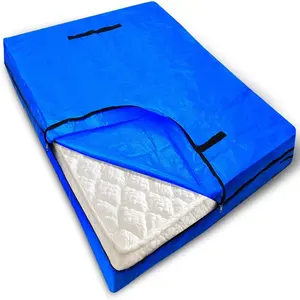 Bolsa de almacenamiento de colchón de tamaño king, bolsa azul para colchón móvil y de almacenamiento, tela de PE de buena calidad con cremallera, precio de fábrica de China