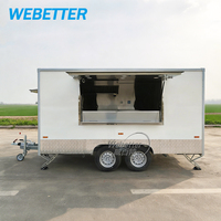 Remorque de restauration WEBETTER 4m, entièrement équipée, pour la vente de burgers et de fast-food mobile.