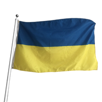 Drapeau de l'Ukraine en polyester durable 3x5 pieds, bannière commerciale personnalisée avec logo, vente en gros, tous les drapeaux nationaux du monde