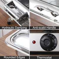 Chauffe-Plat Électrique Automatique en Acier Inoxydable pour Buffet, Capacité 9L