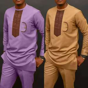 Men's Elegant Traditional African <strong>Dashiki</strong> 2025 Plus Size Button Down Shirt &amp; Pants Woven &amp; Breathable Autumn Outerwear - Product Image 1