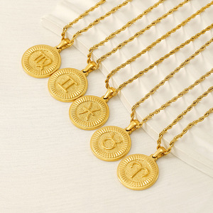 Zogxin 12 Constellation Stainless Steel Necklace 18K Gold Plated Pendant Chain For Women Fashion Jewelry Gift - Product Image 2