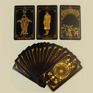Impresión Personalizada de Cartas del <span class=keywords><strong>Tarot</strong></span> en Papel Ecológico con Estampado en Negro y Dorado, Caja Premium para Mazo Completo de Cartas del <span class=keywords><strong>Tarot</strong></span> con Guía - Product Image 4