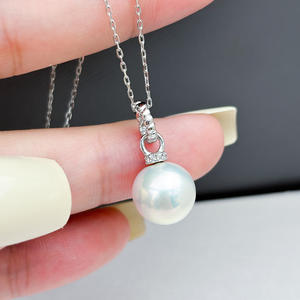 Accessoires DIY en argent WENCHI S925, perles elliptiques de 9 à 13 mm, modèle 10340, pendentif de collier tendance, pendentifs de perles vides, breloques - Product Image 1