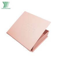 Boîte à bijoux en papier rigide magnétique de luxe personnalisée, mini, petite, de couleur rose, avec logo doré