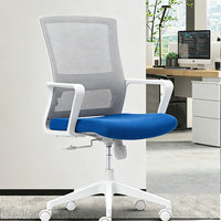 Chaise de bureau ergonomique pivotante grise en tissu, réglable, avec dossier en maille, pour salle de direction