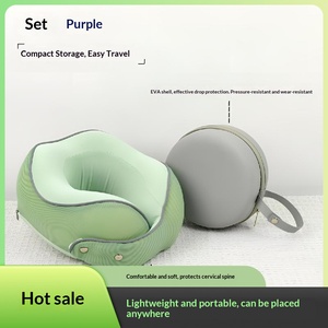 Oreiller en mousse à mémoire de forme magnétique en soie glacée en forme de U pour la protection du cou, idéal pour dormir sur le côté, les voyages, la conduite et l'<span class=keywords><strong>avion</strong></span> - Product Image 3