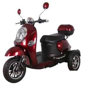 Electric Tricycle Scooter 48V 30-50Km H <b>2</b> Seater <b>Passenger</b> With Front Disc Brake Red - Product Image 1