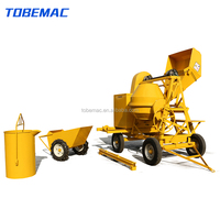 Bétonnière diesel portable TOBEMAC 510L avec moteur 16HP et treuil de levage |   Machine à mélanger le ciment mobile à haute efficacité A2-510LT