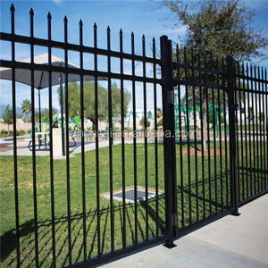 Paneles de valla de acero para jardín de hierro forjado al por mayor valla de piquete de acero valla superior plana residencia decorativa - Product Image 4