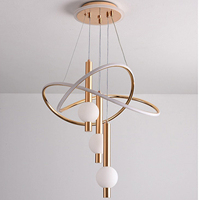 Lustre suspendu en acrylique blanc doré nordique pour la maison, décoration de salle à manger, luminaire suspendu LED pour îlot de cuisine