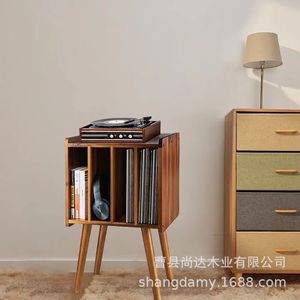 Étagère rétro pour disques vinyles, étagère de rangement pour CD avec compartiments, boîte de rangement pour disques, présentoir pour bandes dessinées - Product Image 1