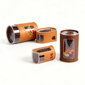 Tubo de Papel Kraft Biodegradable de Grado Alimenticio con Diseño Personalizado, Cilindro de Cartón Redondo con Ventana Transparente de PVC para Envasado de Café y Té - Product Image 5