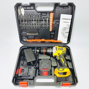 <b>Set</b> of 35pcs 13mm Brushless Lithium Impact Drill Portable Cordless <b>Torque</b> Screwdriver Combination Tool Kit Yellow MTG02 - Product Image 5