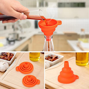 Silicone Food-Grade Funil Dobrável Acessórios Gadgets Cozinha Funil Para Água Óleo Líquido Em Pó Transferência - Product Image 6