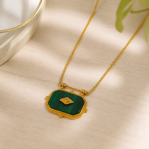 18K <strong>RealGold</strong> Classic Irregular Sheet Pendant Necklace European Niche Anti-Tarnish High-End Clavicle Chain Women Party Daily Use - Product Image 2