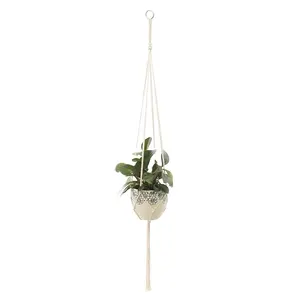YDM手工吊篮花盆植物架Macrame植物衣架室内壁挂花盆植物架篮