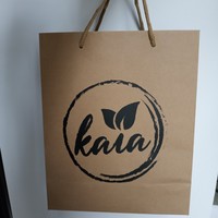 Sac en papier kraft recyclable personnalisé avec poignées, sac cadeau pour le shopping, imprimé avec votre propre logo couleur