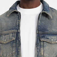 Veste en jean ZM-1431 pour homme, 100% coton, avec impression printemps, fermeture éclair de qualité supérieure, logo personnalisé