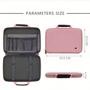 Pink Luxury Laptop Bag for Women 14 Inch <b>Leather</b> Laptop Hard Shell Waterproof Travel Business <b>Briefcases</b> - Product Image 2