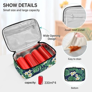 Professional Promotional Outdoor Hawaiian Tropical Flower Print Insulated Thermal Cooler <b>Lunch</b> Bag for Kid Adults Food Delivery - Product Image 4