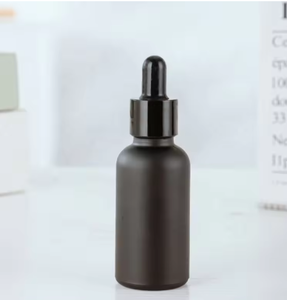 Black Matte Glass Dropper <b>Bottles</b> Cylinder Shape Cosmetic Use Refillable 5ml <b>10ml</b> 15ml 20ml 30ml 50ml 100ml - Product Image 6