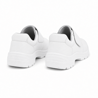 Chaussures de sécurité antistatiques AIMVVSEC en cuir blanc avec embout en acier, antidérapantes, respirantes, doublure en maille, pour l'hiver, salle blanche, alimentation