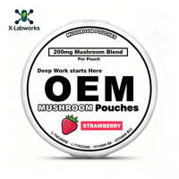 Pochettes Énergétiques Nootropiques à la Vitamine C, Poudre Lyophilisée Sauvage de Champignons Crinière de Lion et Reishi, Extrait Végétal Apaisant et Relaxant, Sans Sucre